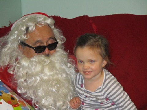 Blind Santa and a blind child